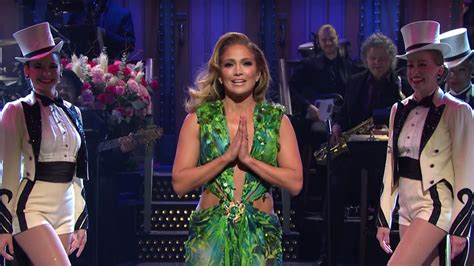 Jennifer Lopez Wears Versace Dress During Saturday Night Live